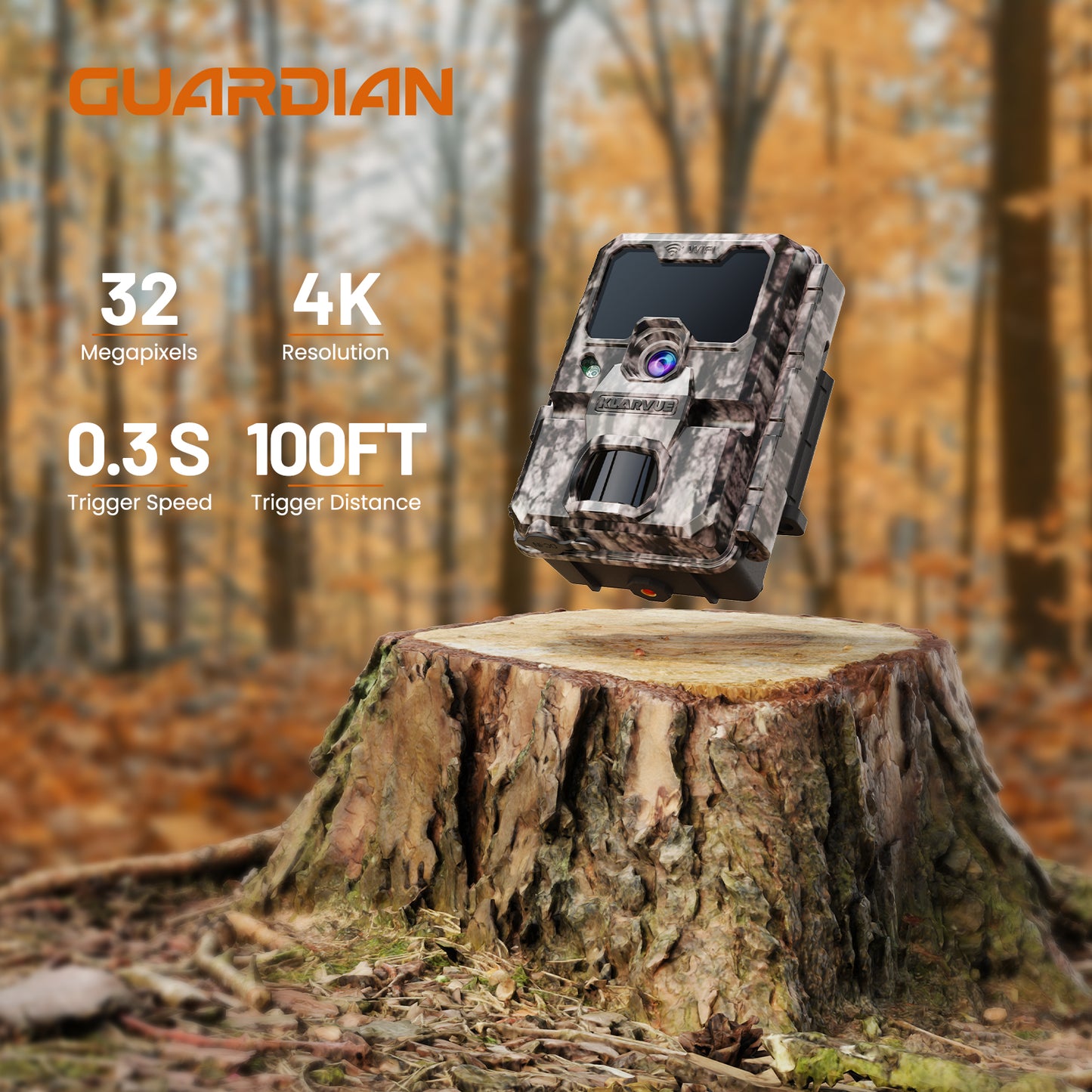 KLARVUE GUARDIAN 32MP 4K Wi-Fi Trail Camera